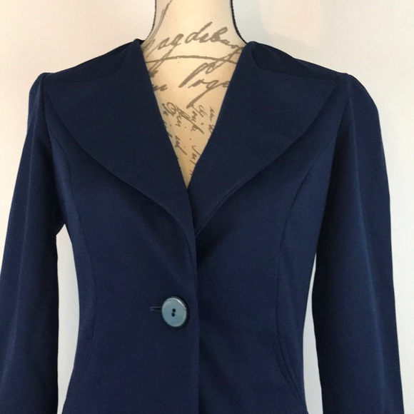 Vintage Sears JR .Baguar Navy Blue Blazer Jacket Size 9 - Picture 2 of 7